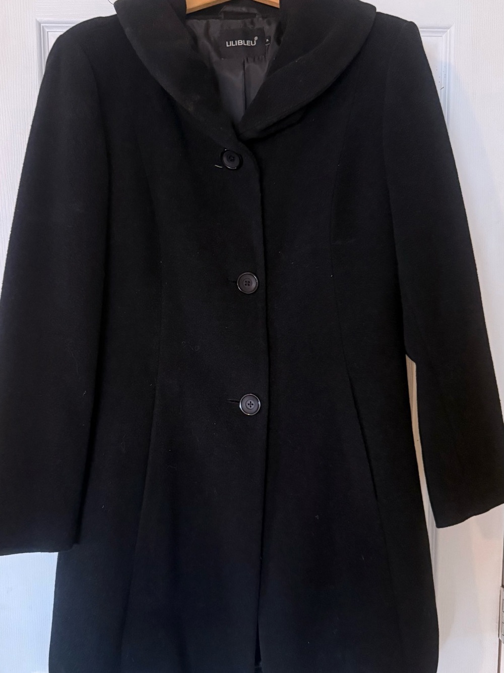 Lilibleu Black Women's Wool-Blend Coat
